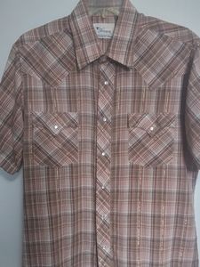 Vintage Western Plaid Pearl Snap Rockabilly Shirt